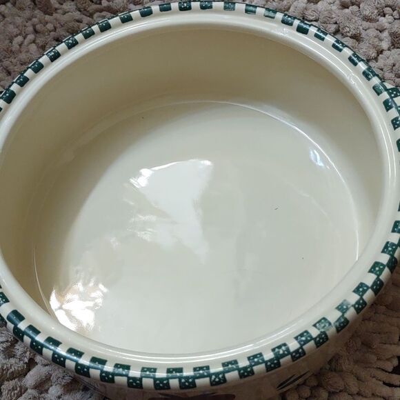 Vintage Stoneware Apple and Green Checked Covered Casserole Baking Dish‎ - Picture 6 of 10